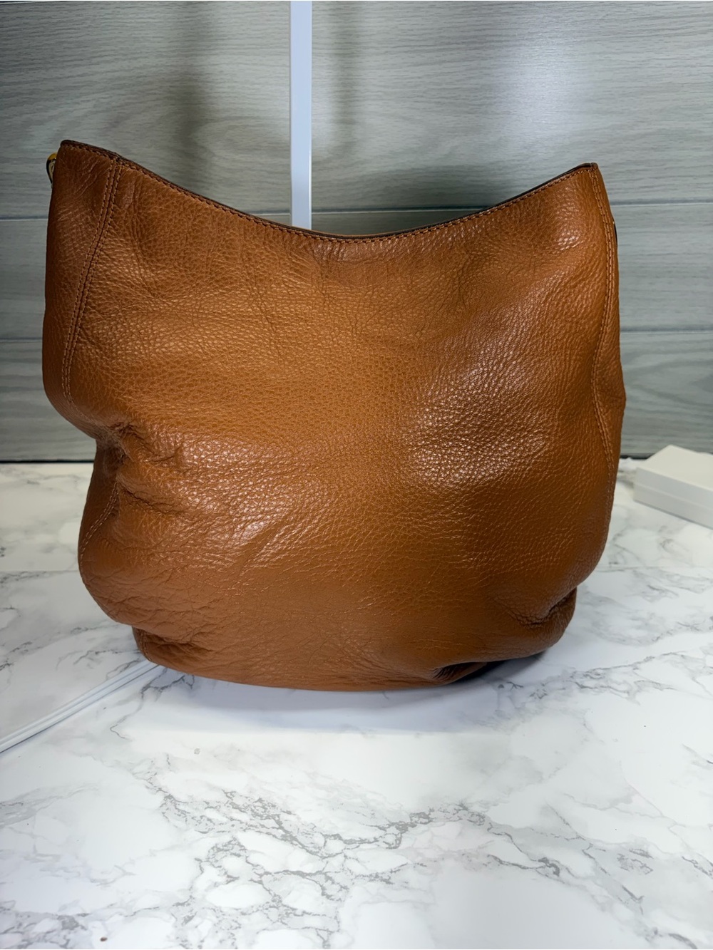 Michael Kors Cognac Pebbled Leather Hobo with Gold Hardware - Picture 3 of 8